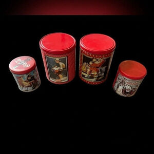 Vintage Coca-cola Metal  Christmas Tins Lot Of 4